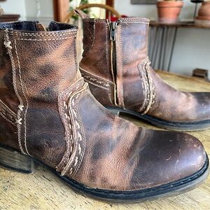 Bed Stu Revolution Men's Leather Ankle Boots Great Stitching and Distressed Look